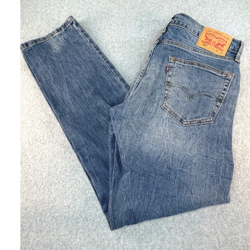 Levis 502 Regular Taper Mens Jeans Blue Medium Wash 36x34 29507-0003 Denim